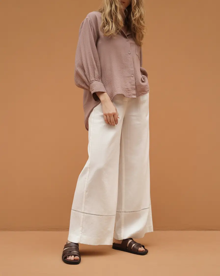 Spring travel outfits 2026 Relaxed Mauve Shirt