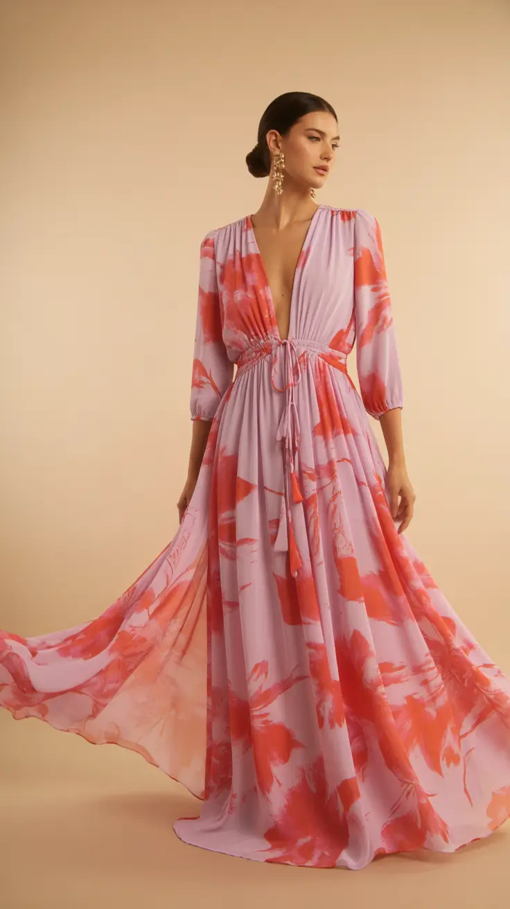 Spring travel outfits 2026 Flowy Prints with Vacation Energy