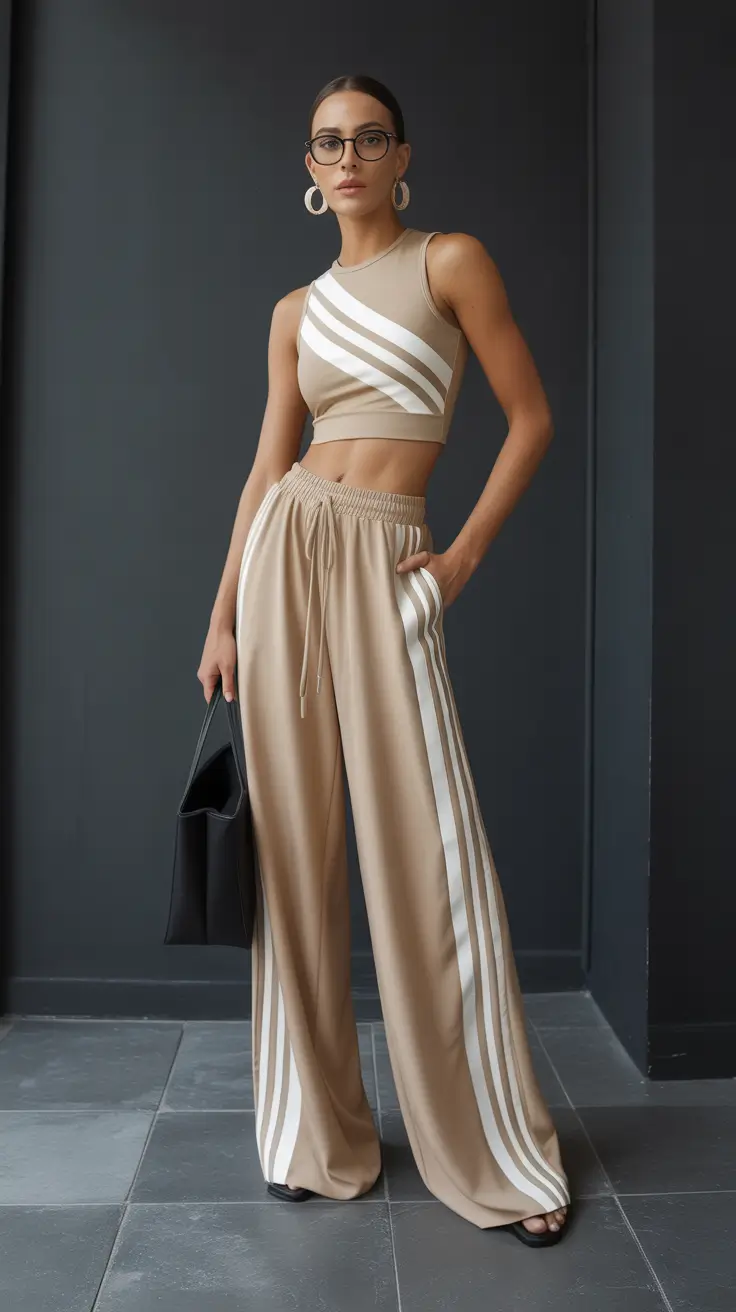 Spring travel outfits 2026 Neutral Sport Luxe for Sleek Travel Days