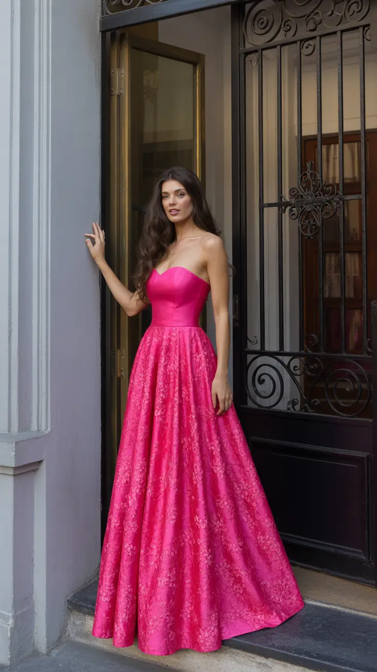 spring wedding guest outfit 2026 Bold Romance in Structured Pink
