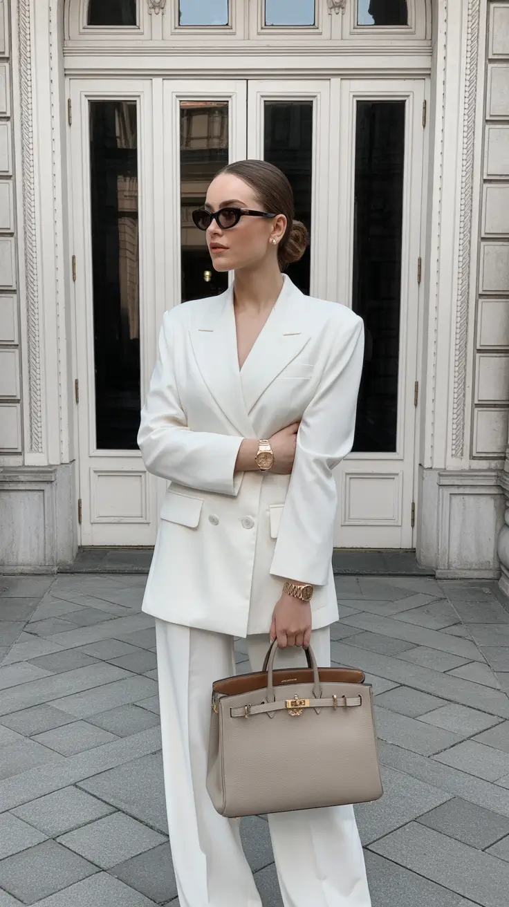 spring work outfits 2026 Cream Neutral Suit