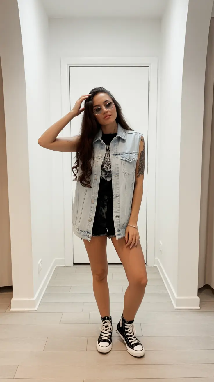 sneakers spring outfit 2026 Black Sneakers Look