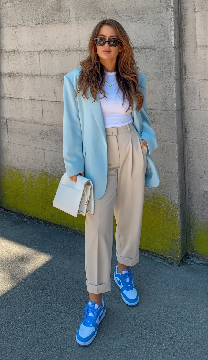 sneakers spring outfit 2026 Tailored Look