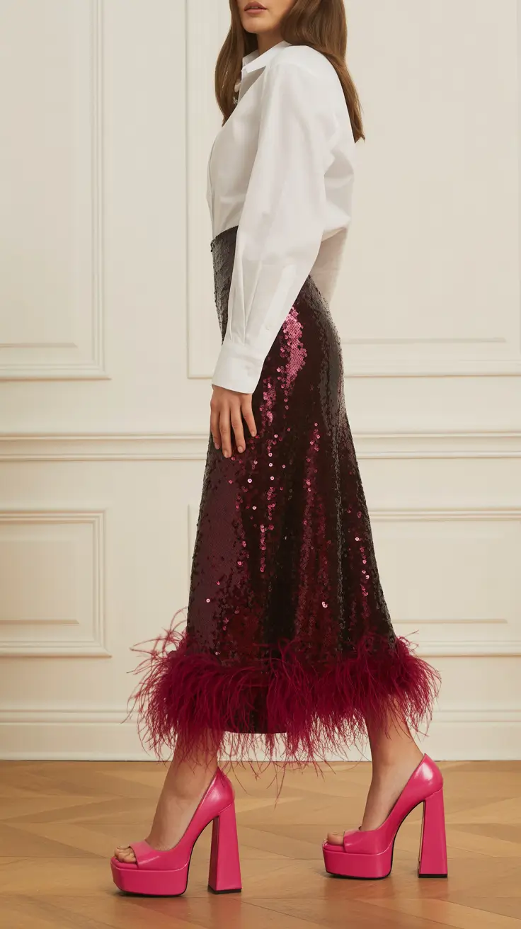 spring birthday outfit 2026 Soft Drama with a Statement Skirt