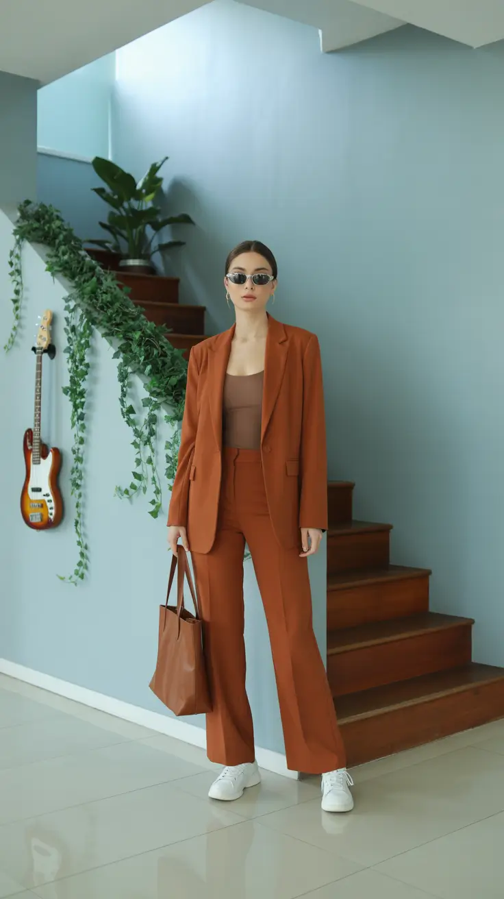 Spring blazer outfits 2026 Warm Neutrals