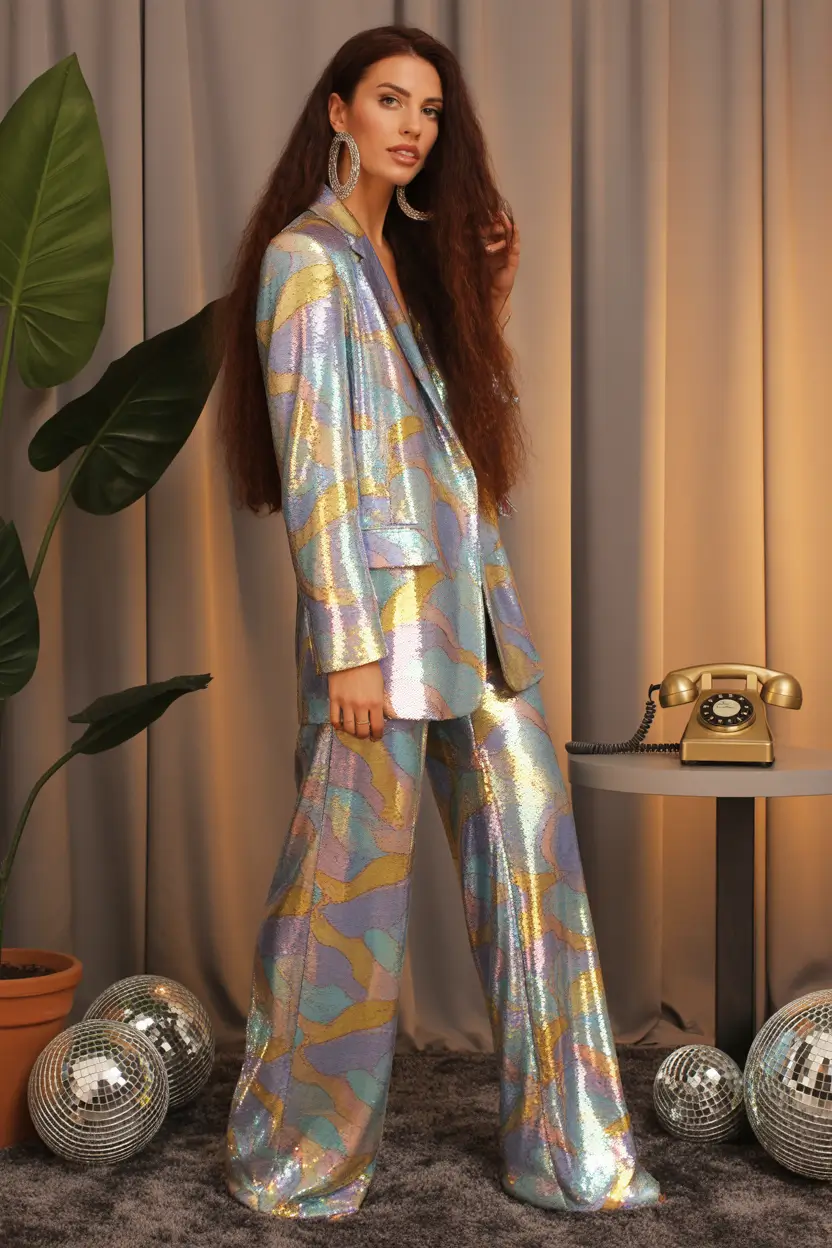 Spring blazer outfits 2026 Shimmering Tailoring With a Playful Edge