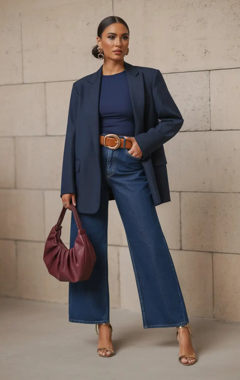 Spring blazer outfits 2026 Classic Navy With a Modern Twist