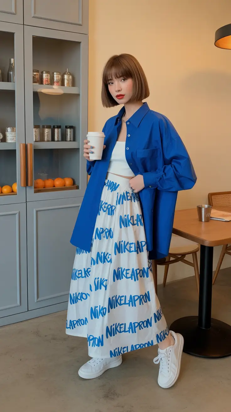 spring mom outfits 2026 Blue Shirt Styling