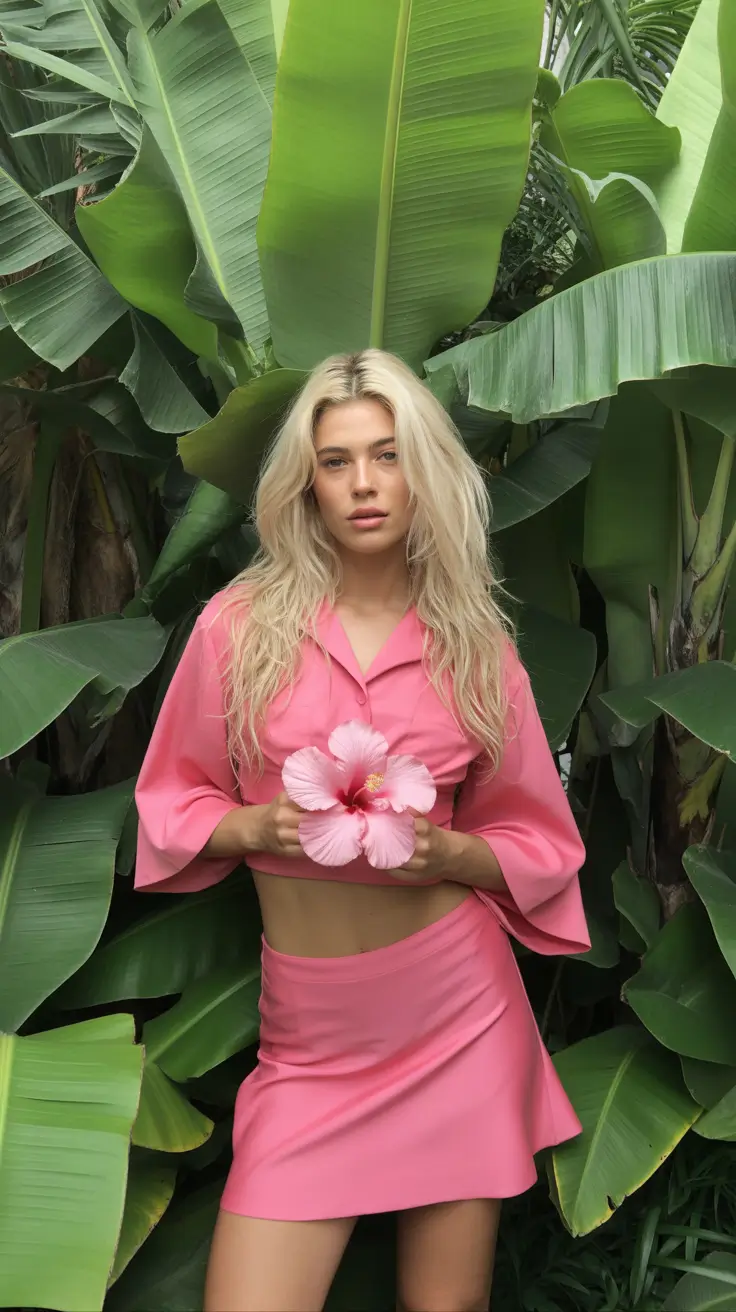 spring outfits 2026 trends Pink Set With Vacation Energy