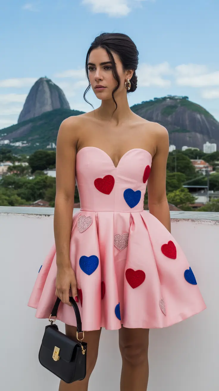 spring outfits 2026 trends Heart Print Dress for a Statement Spring Night