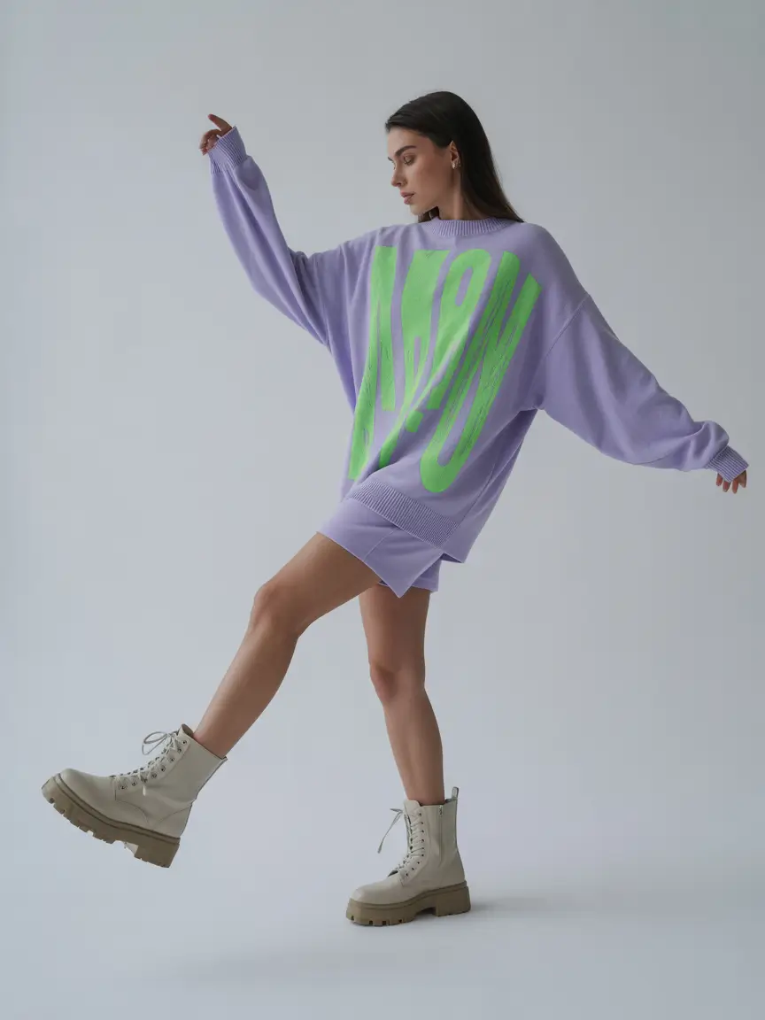 spring sport outfits for women 2026 Oversized Sweater Dress With Sport Attitude
