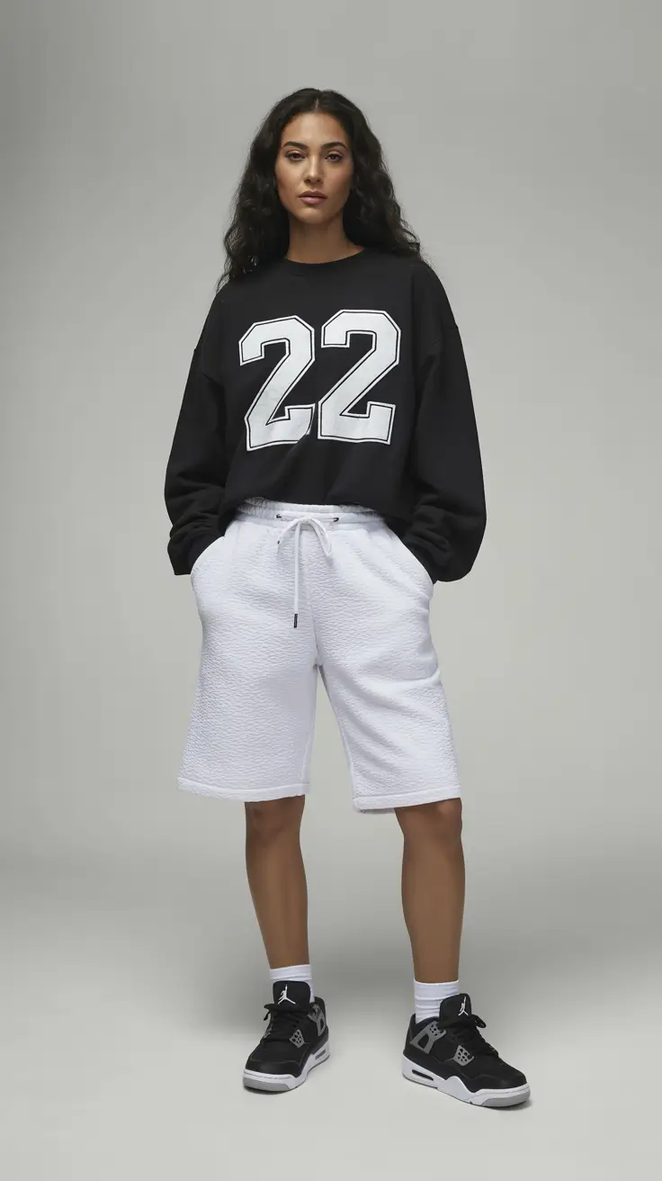 spring sport outfits for women 2026 Black White Sporty Chic