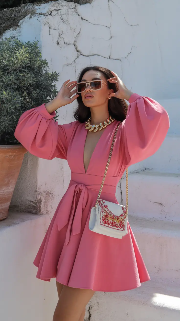 Spring vacation outfits 2026 Soft Pink Statement for Sunny City Days