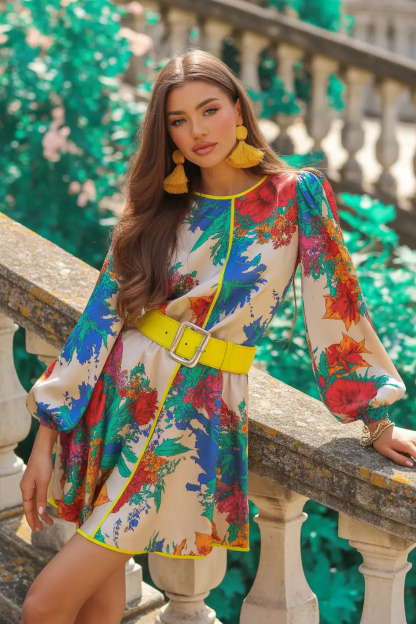 Spring vacation outfits 2026 Bold Florals for City Vacation Glam