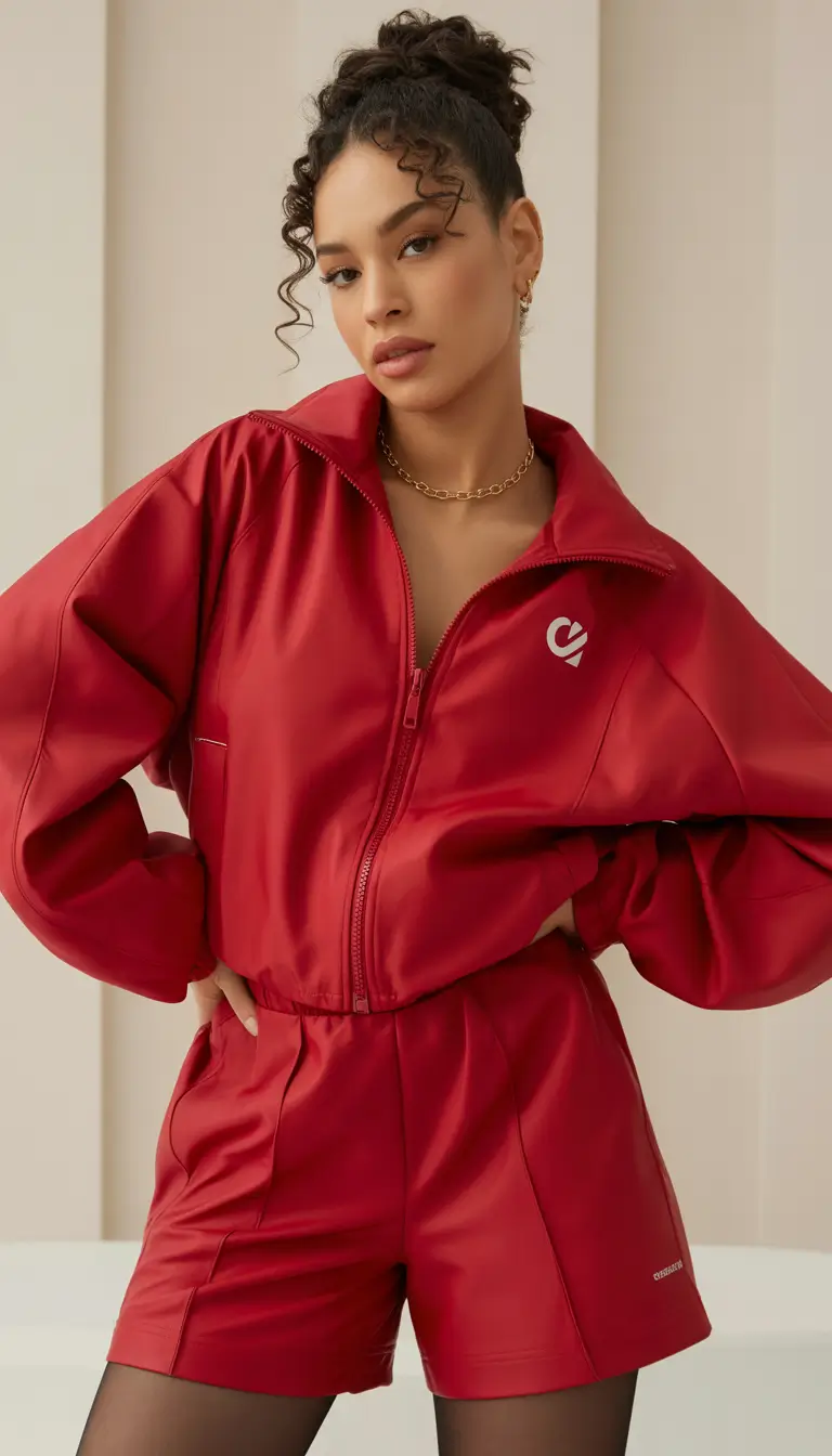 Spring workout outfits 2026 Red Sport Set for Confident Off Duty Style