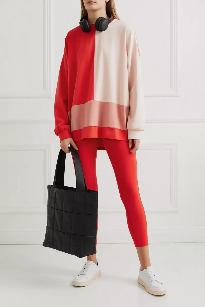 Spring workout outfits 2026 Soft Red Layers