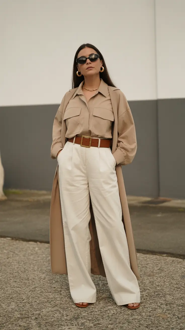 spring fits outfits 2026 Neutral Power Dressing With a Soft Edge