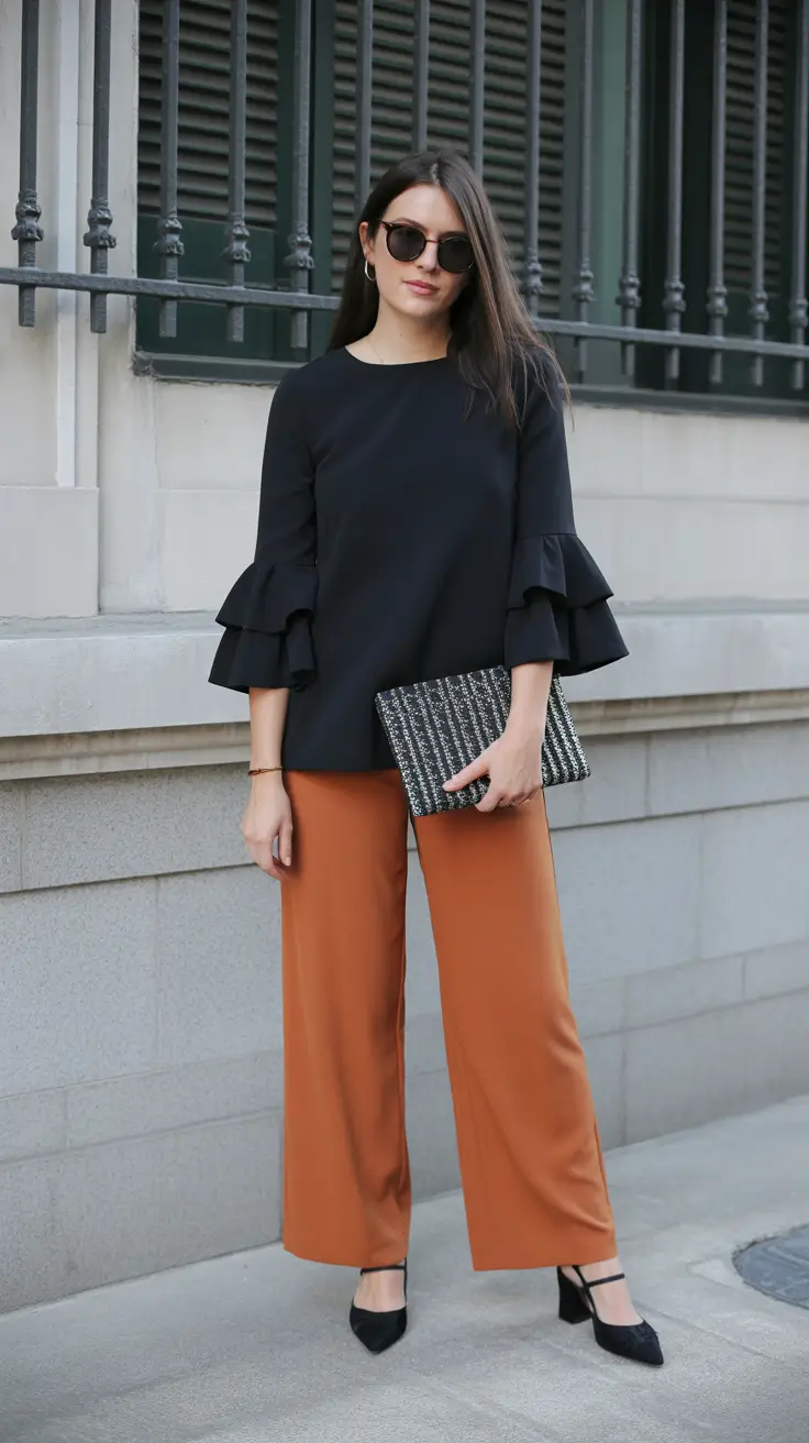 spring fits outfits 2026 Modern Workwear With a Pop of Rust