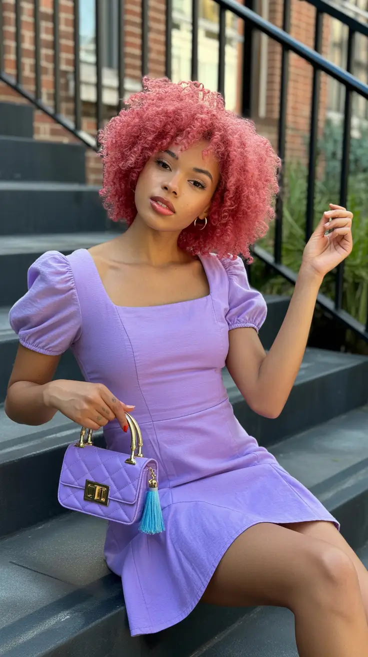 spring fits outfits 2026 Lavender Flare Dress That Feels Like a Compliment