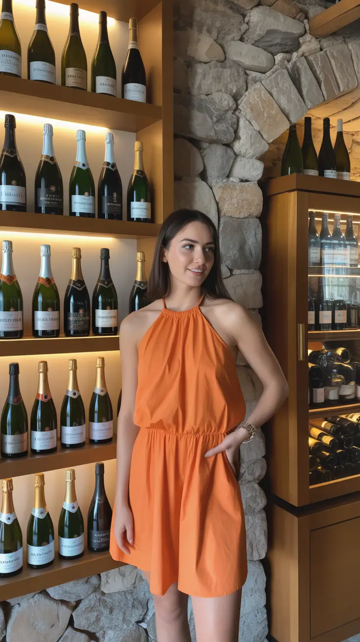 winery outfit spring 2026 Modern Minimal Dress With a Warm Glow