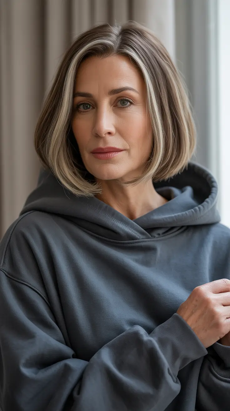Haircut Ideas 2026 Silver Blonde Sleek Bob With Face Frame