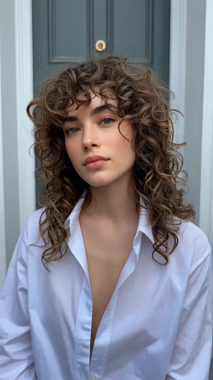 Haircut Ideas 2026 Short Curly Shag With Soft Fringe
