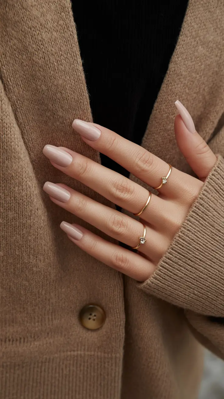 February Nails Designs 2026 Minimal Glossy Nude Nails For Everyday February