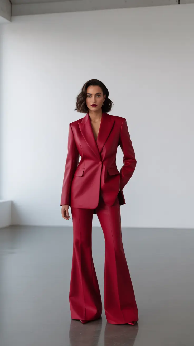 outfits ideas 2026 Power Red Suiting for February Confidence