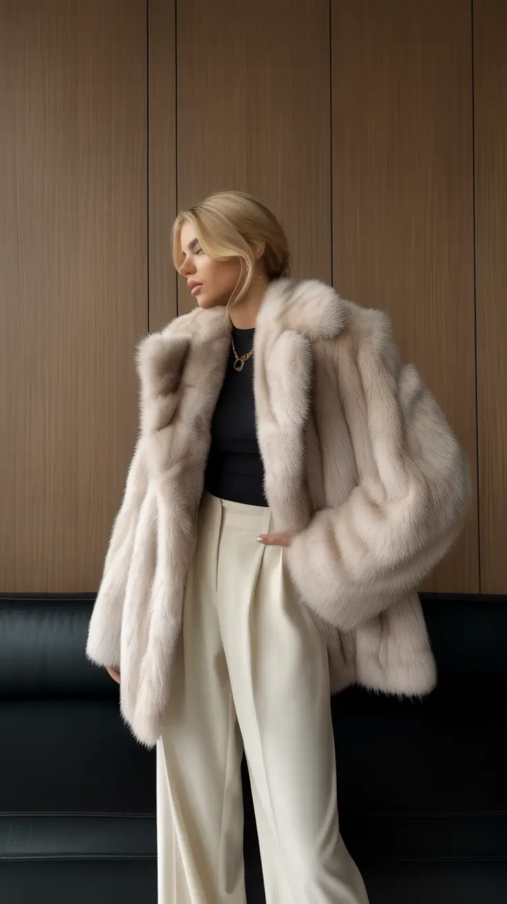 outfits ideas 2026 Minimal Fur Layers for Elegant Cold Weather