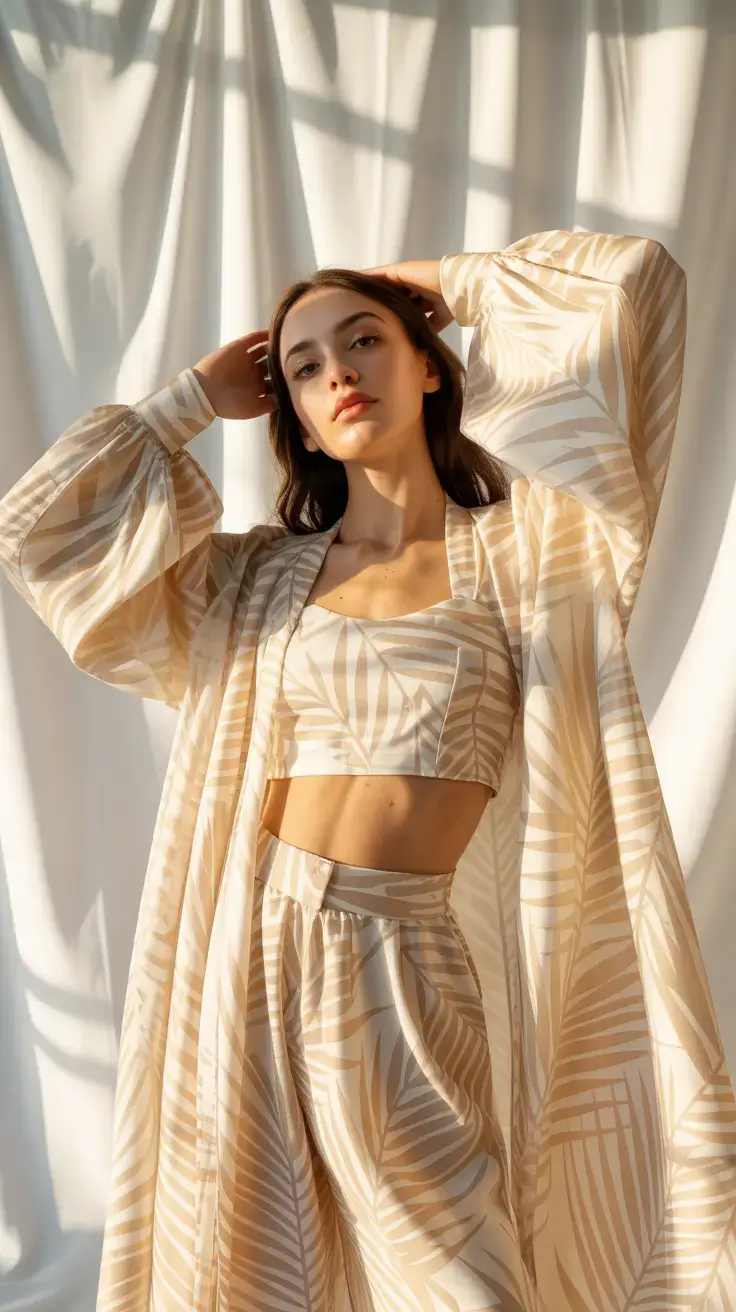 casual spring outfits 2026 Neutral Satin Set For Soft Classy Spring Nights