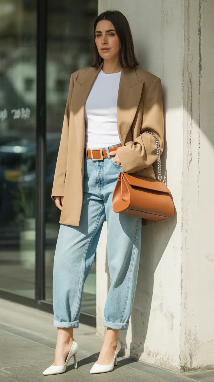 casual spring outfits 2026 Classic Blazer and Denim for Smart Spring Days