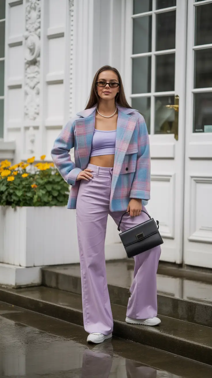 casual spring outfits 2026 Pastel Power Suiting with a Cute Street Twist
