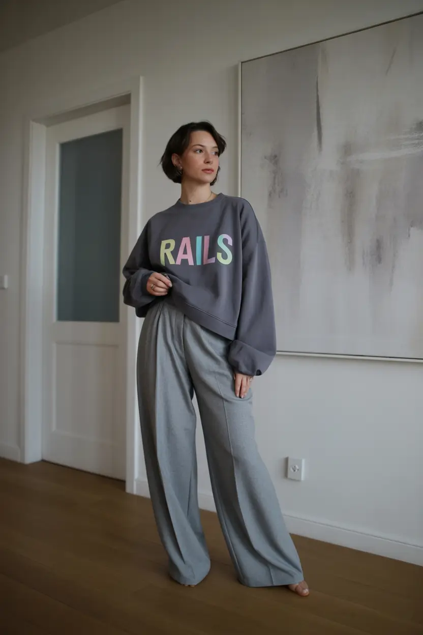 comfy spring outfits 2026 Easy Grey Set