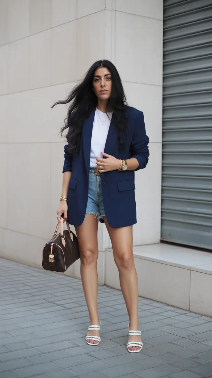 comfy spring outfits 2026 Blazer Energy With Weekend Shorts