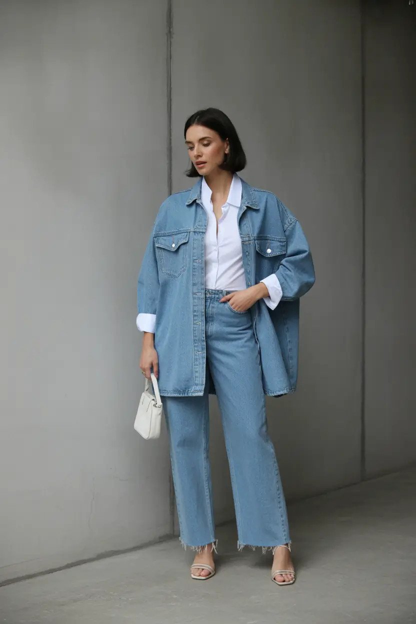 comfy spring outfits 2026 Double Denim Done the Easy Way