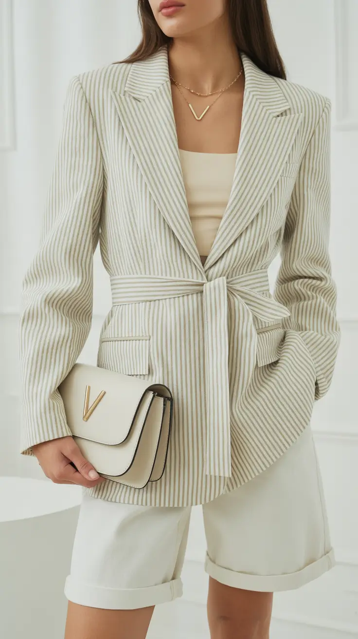 Every Day Spring Outfits 2026 Striped Suit