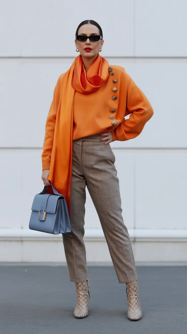 modest spring outfits 2026 Warm Orange with Tailored Ease