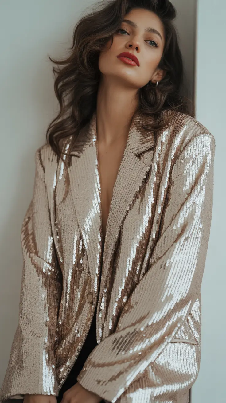 spring concert outfit ideas 2026 Sequin Blazer for Formal Concert Nights