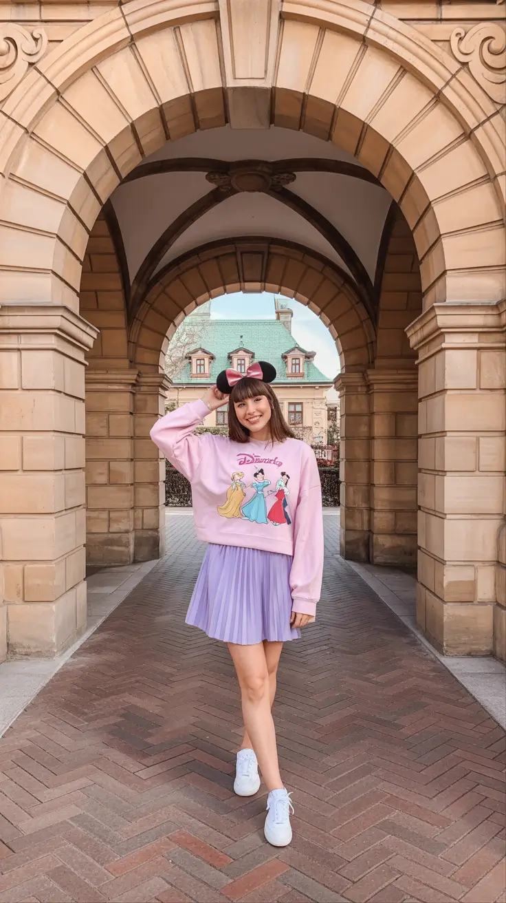 spring disneyland outfits 2026 Princess Sweatshirt and Pleated Skirt Magic