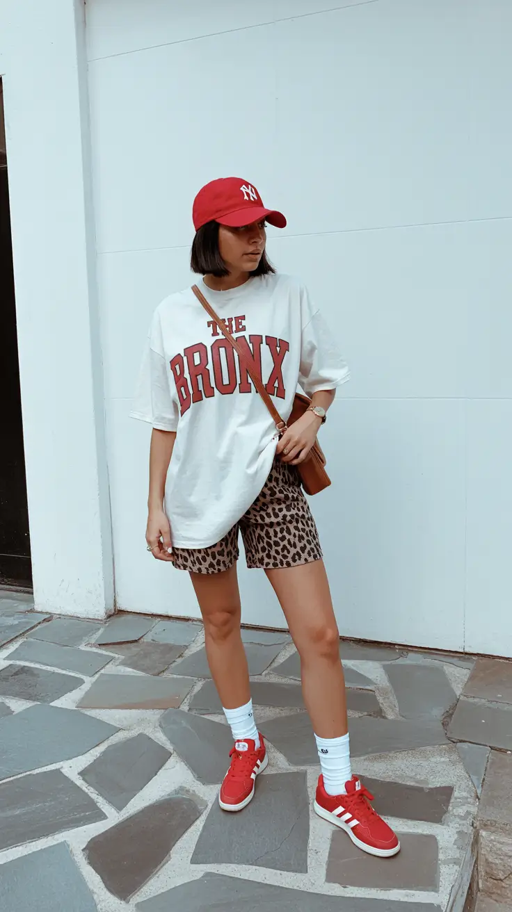 spring disneyland outfits 2026 Sporty Street Style with a Little Wild Print