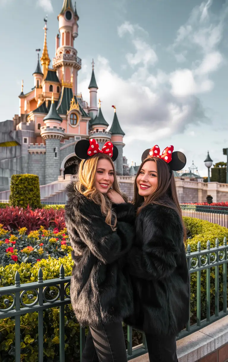 spring disneyland outfits 2026 Cold Spring Glam With Faux Fur Energy