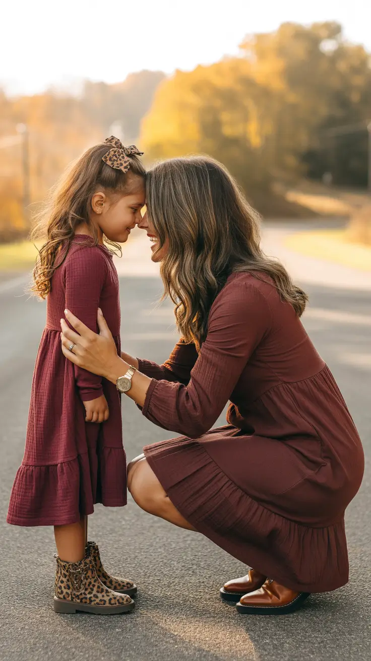 spring family pictures outfits 2026 Soft Burgundy Layers