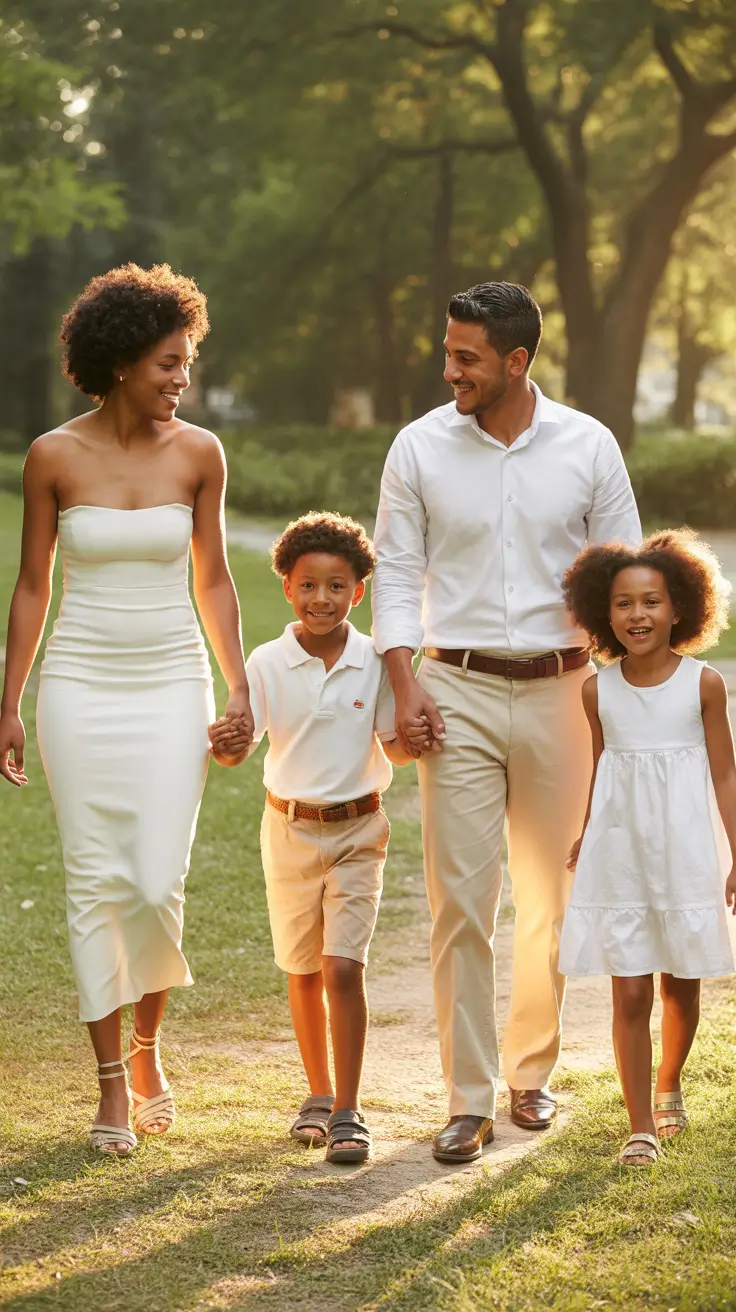 spring family pictures outfits 2026 All White Neutrals for a Clean Outdoor Spring Look