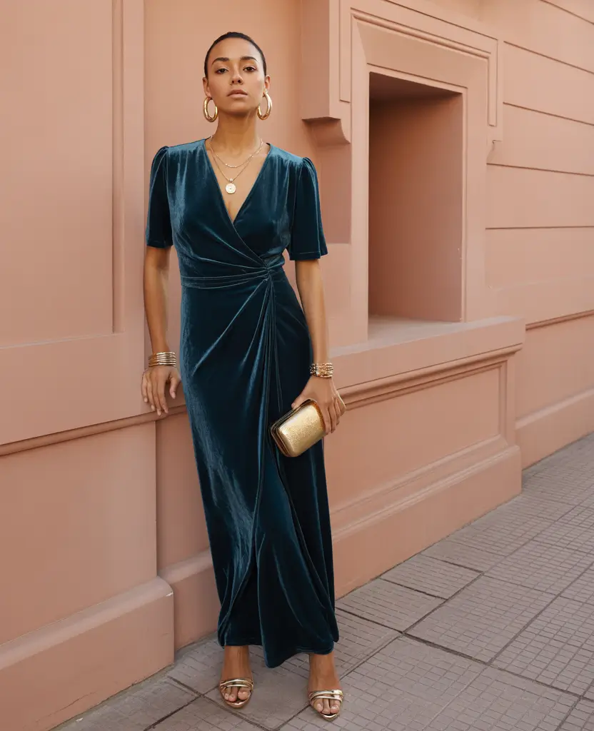 Spring formal outfits 2026 Velvet Midi Dress That Feels Like a Secret Weapon