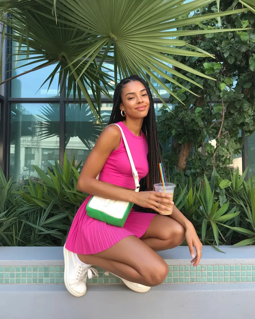 tennis skirt spring outfits 2026 Hot Pink Aesthetic With A Casual Twist
