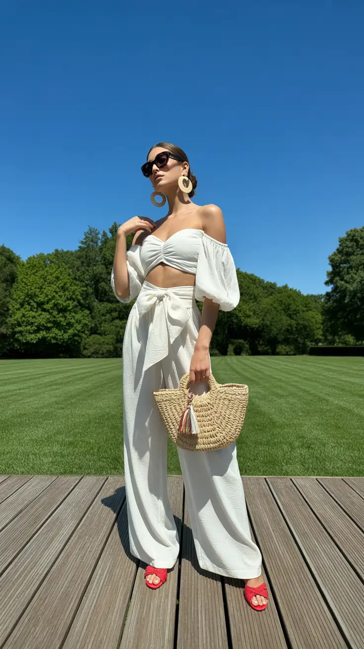 spring beach outfits 2026 Soft White Sets With a Mediterranean Calm