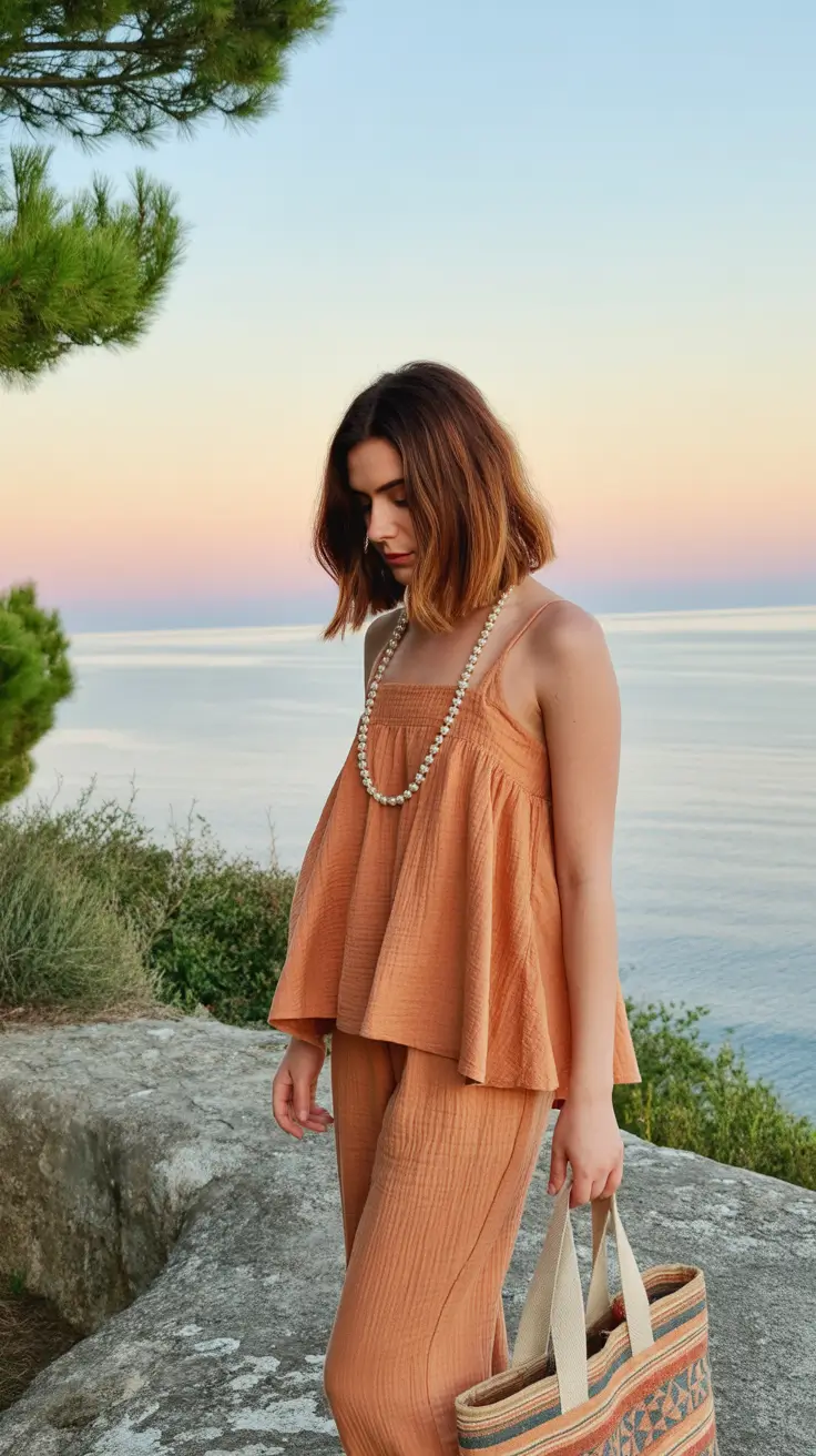 spring beach outfits 2026 Muted Earth Tones for Quiet Beach Days