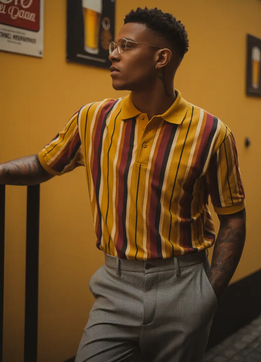 spring outfits men 2026 Retro Stripes With Modern Ease