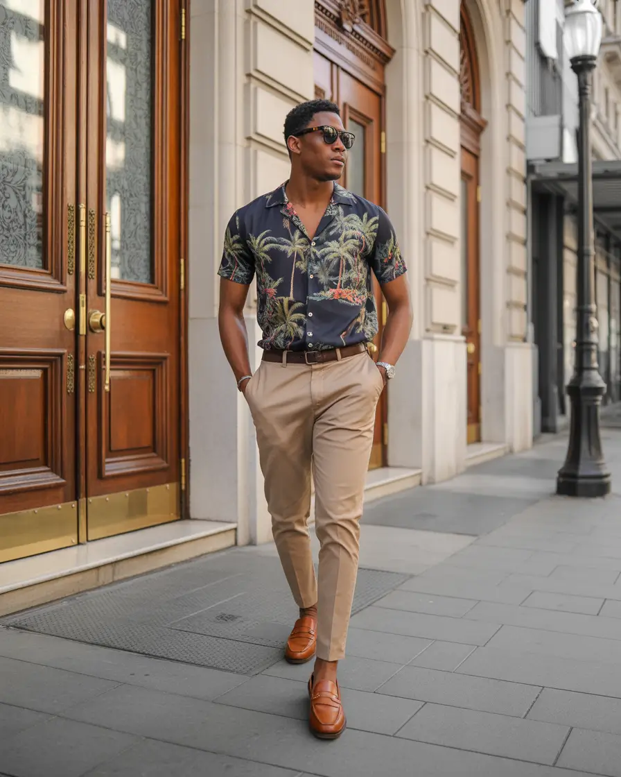 spring outfits men 2026 Tropical Prints With Urban Polish