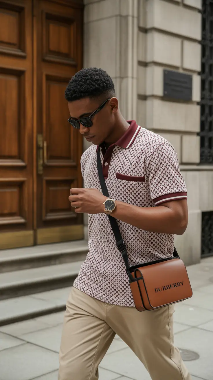 spring outfits men 2026 Graphic Polo And Modern Street Refinement